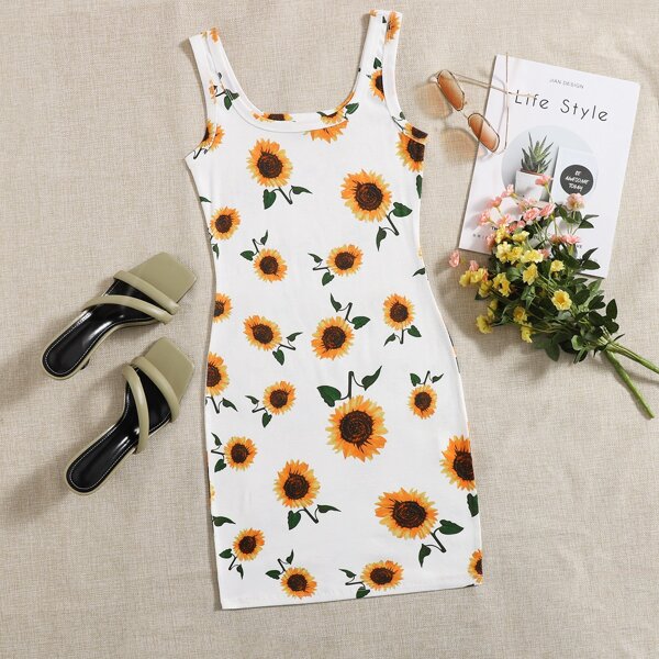 

Sunflower Print Dress, Multicolor