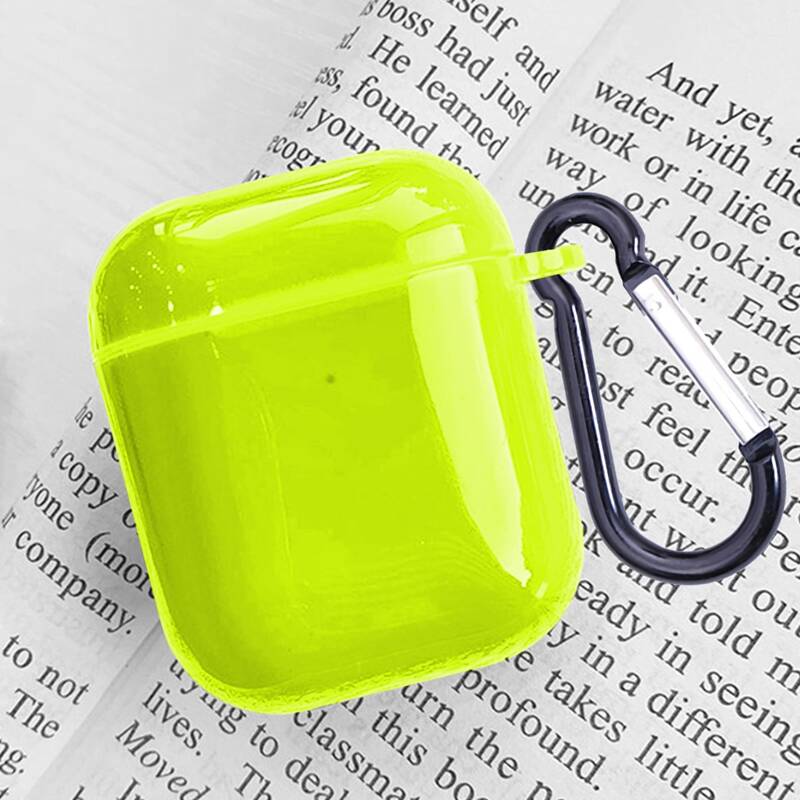 

Solid Clear Earphone Case For Airpods, Green neon