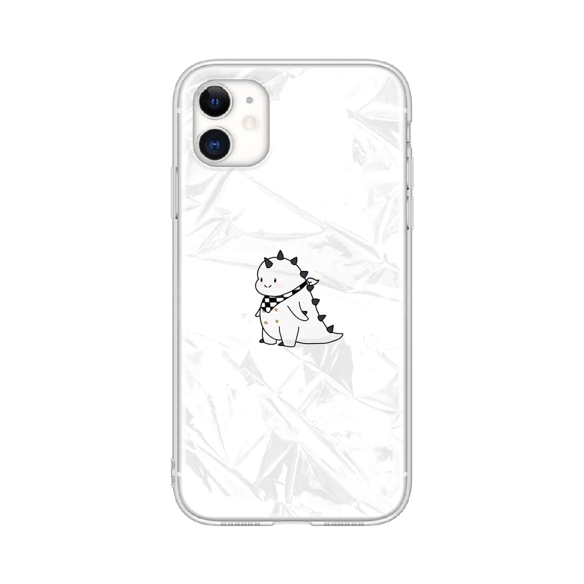 

Dinosaur Print Phone Case, Black clear