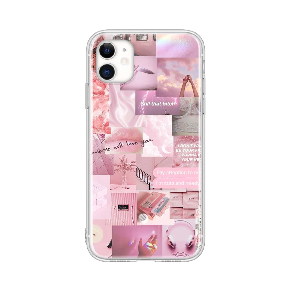 

Aesthetic Collage Print Phone Case, Multicolor