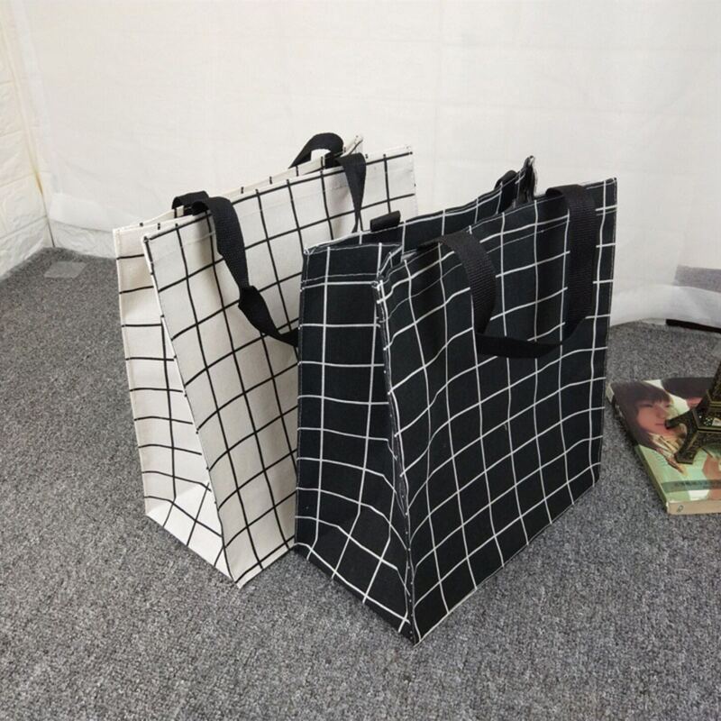 

1pc Random Plaid Shopping Bag, Multicolor