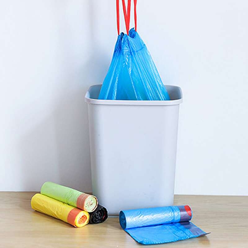 

1roll Random Drawstring Garbage Bag, Multicolor