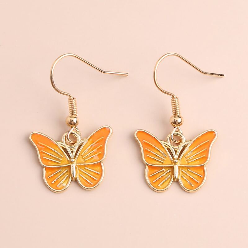 

1 pair Butterfly Design Earrings, Yellow