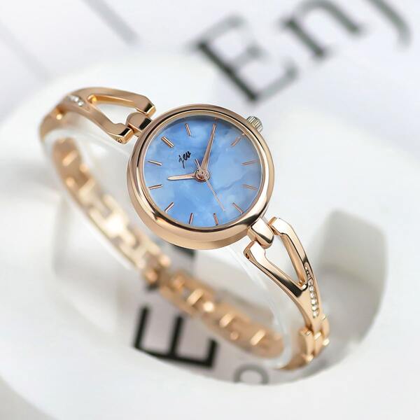 

Marble Pattern Dial Round Pointer Quartz Watch