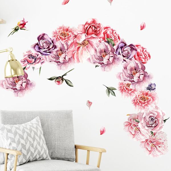 

Flower Print Wall Sticker, Multicolor