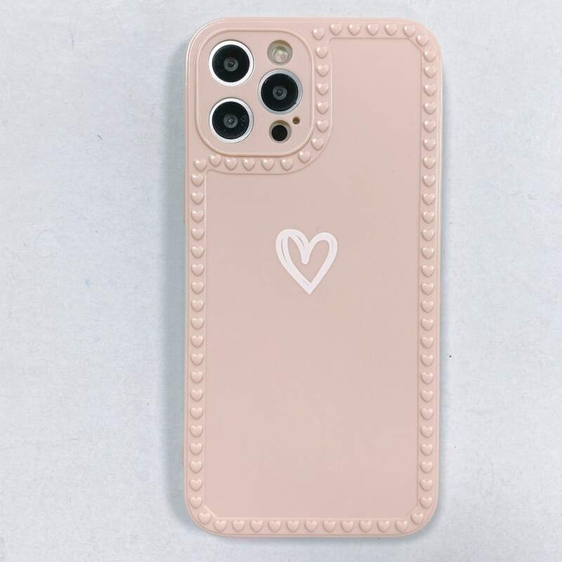 

Heart Pattern Phone Case, Baby pink
