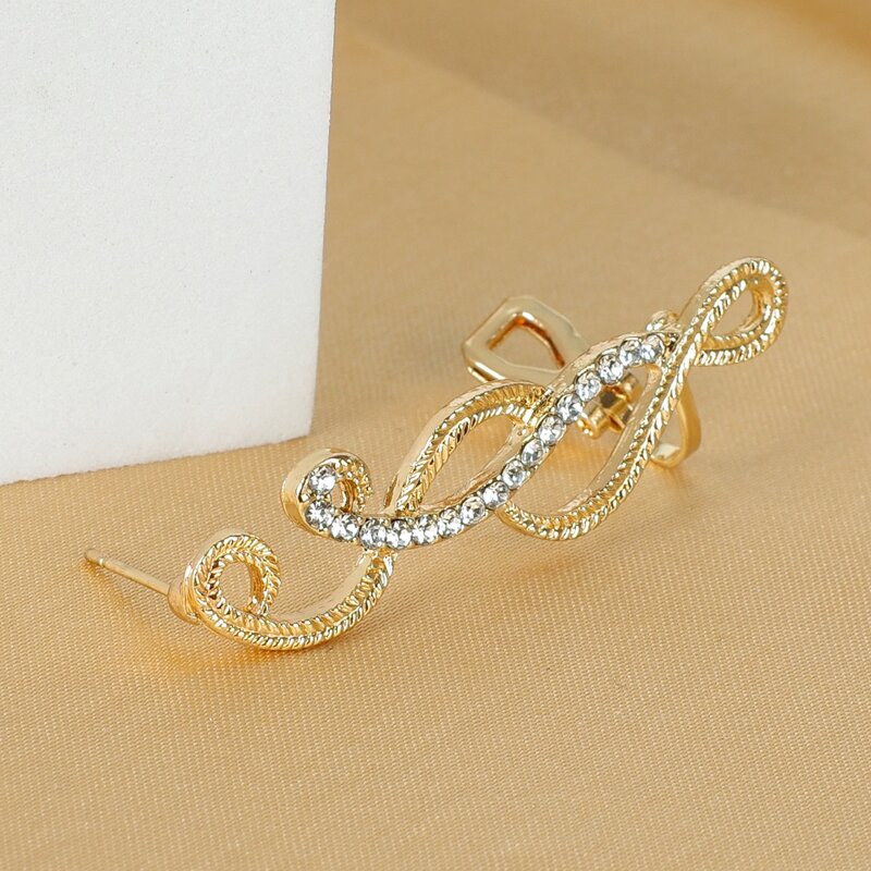 

1pc Rhinestone Ear Cuff, Gold