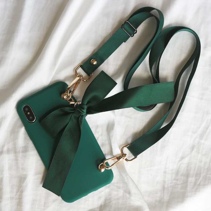 

Solid Phone Case With Lanyard, Dark green