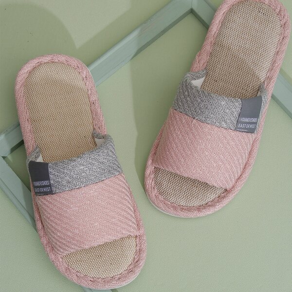 

Two Tone Open Toe Bedroom Slippers, Pink