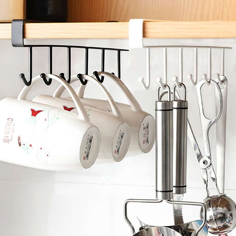 

1pc Cabinet Hanging Hook, Black and white