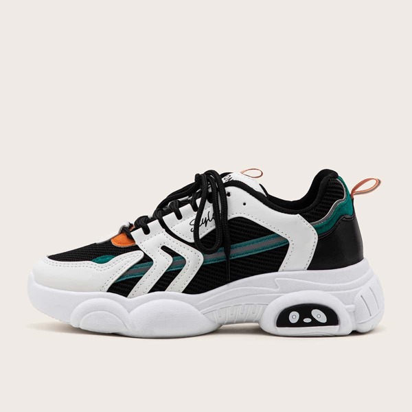 

Colorblock Lace-up Front Low-top Sneakers, Multicolor