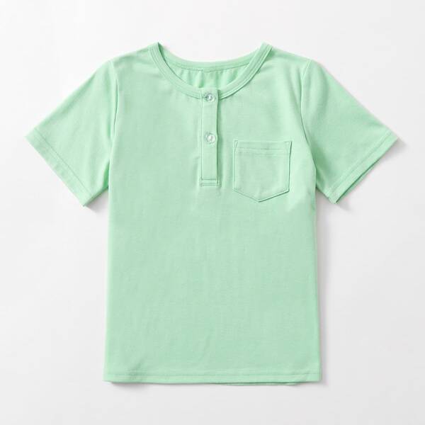 

Toddler Boys 1pc Half Button Tee, Mint green