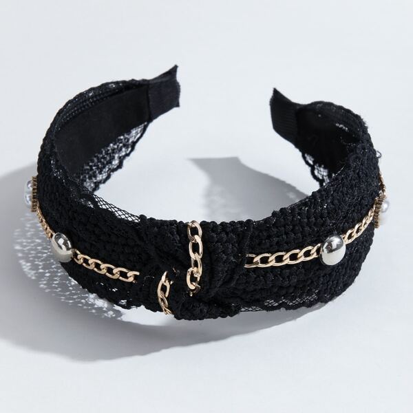 

Chain Decor Headband, Black