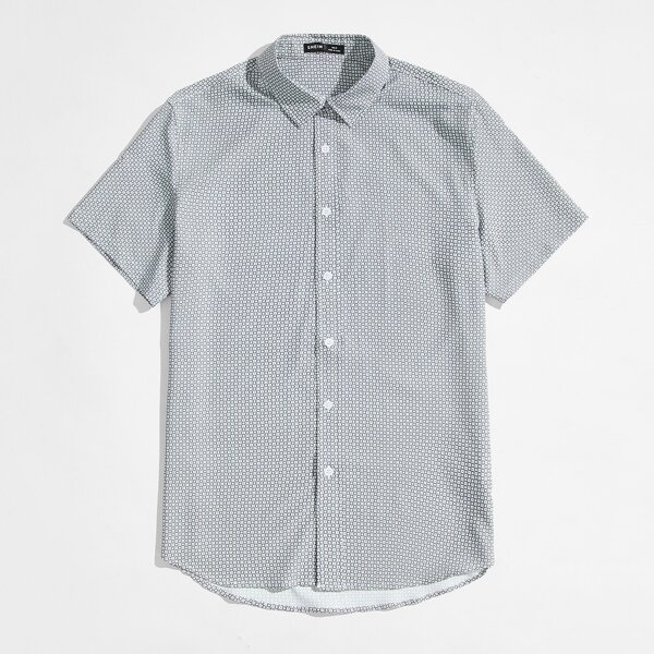 

Men Collared Allover Print Shirt, Multicolor