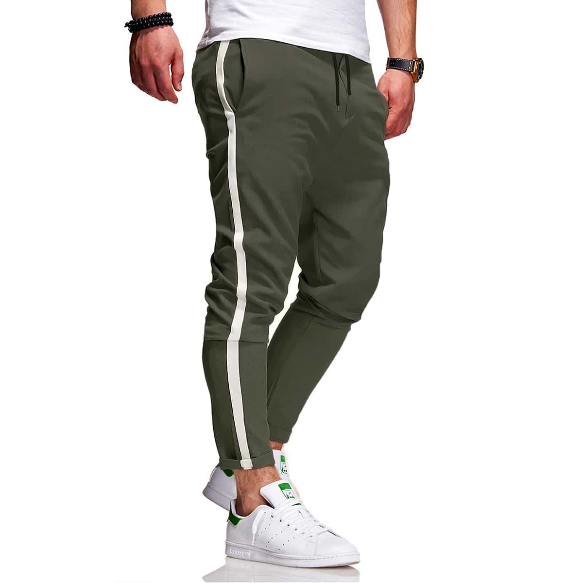 

Guys Side Panel Drawstring Pants, Army green