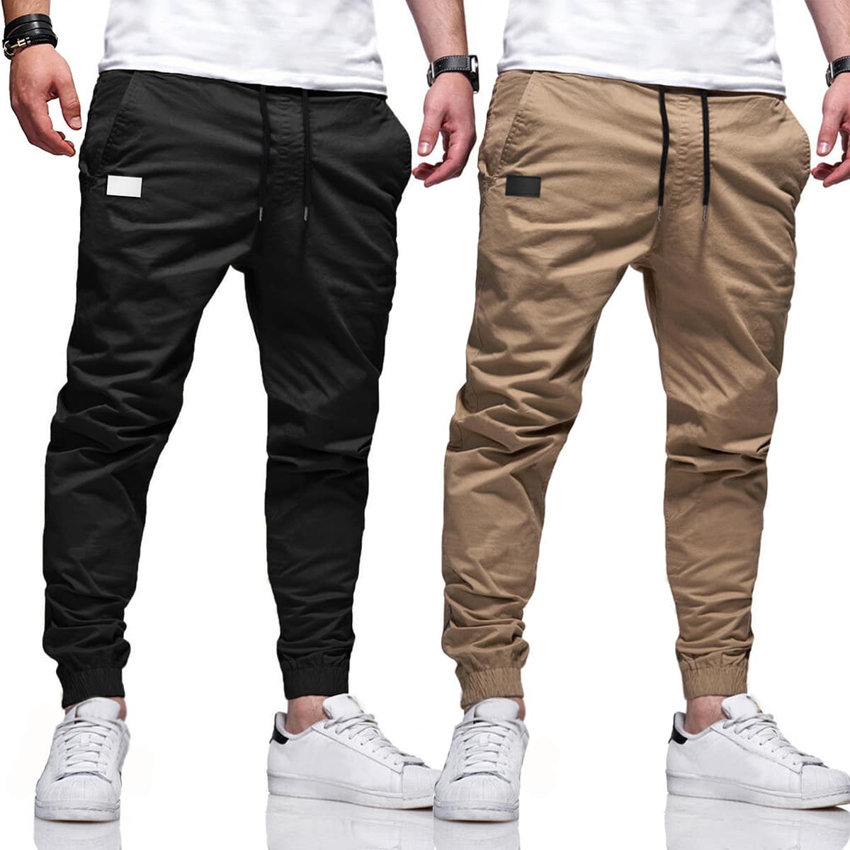 

Guys 2pcs Slant Pocket Pants, Multicolor