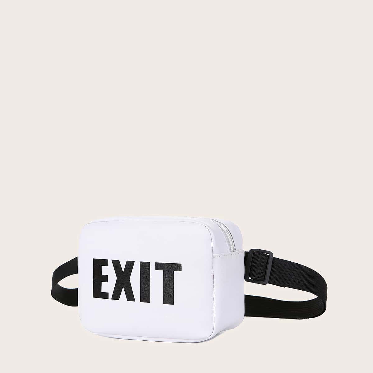 

Letter Graphic Fanny Pack, White