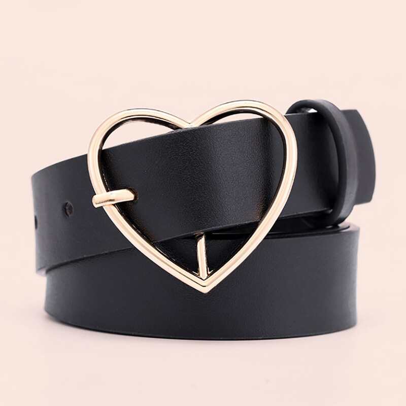 

Heart Buckle Belt, Black