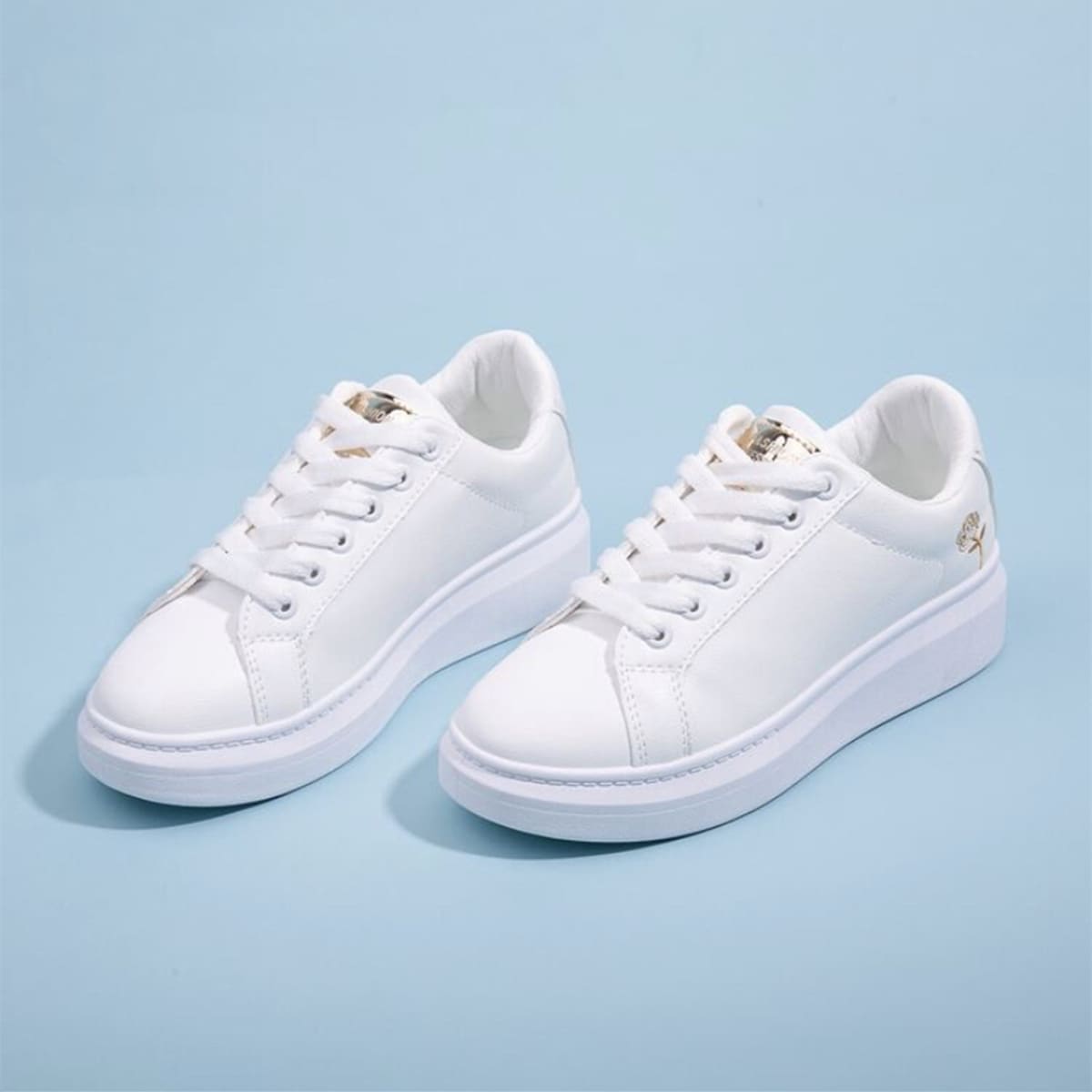 

Floral Lace-up Skate Shoes, White