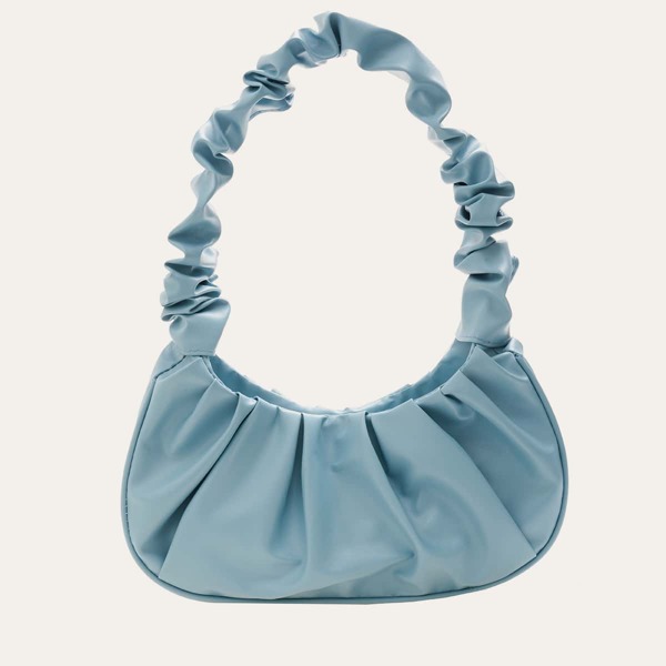 

Ruched Shoulder Bag, Blue