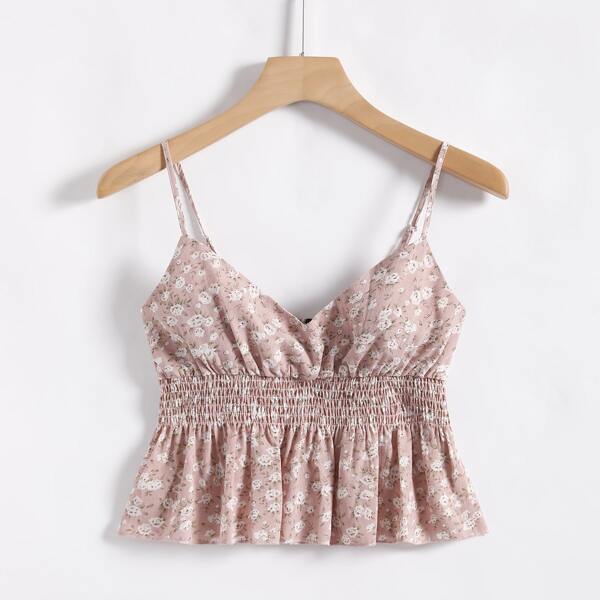 

Ditsy Floral Shirred Cami Top, Multicolor