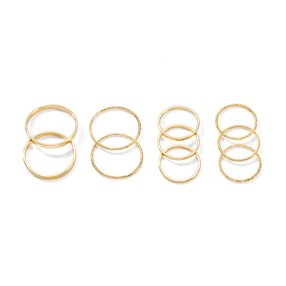 

10pcs Textured Ring, Gold