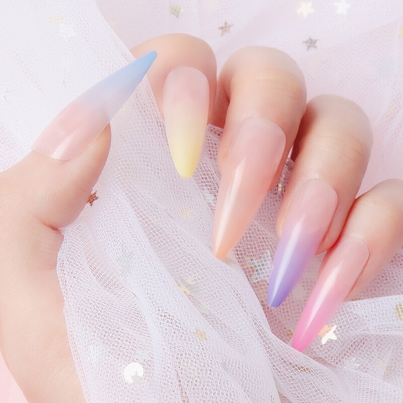 

24pcs Ombre Fake Nail, Multicolor