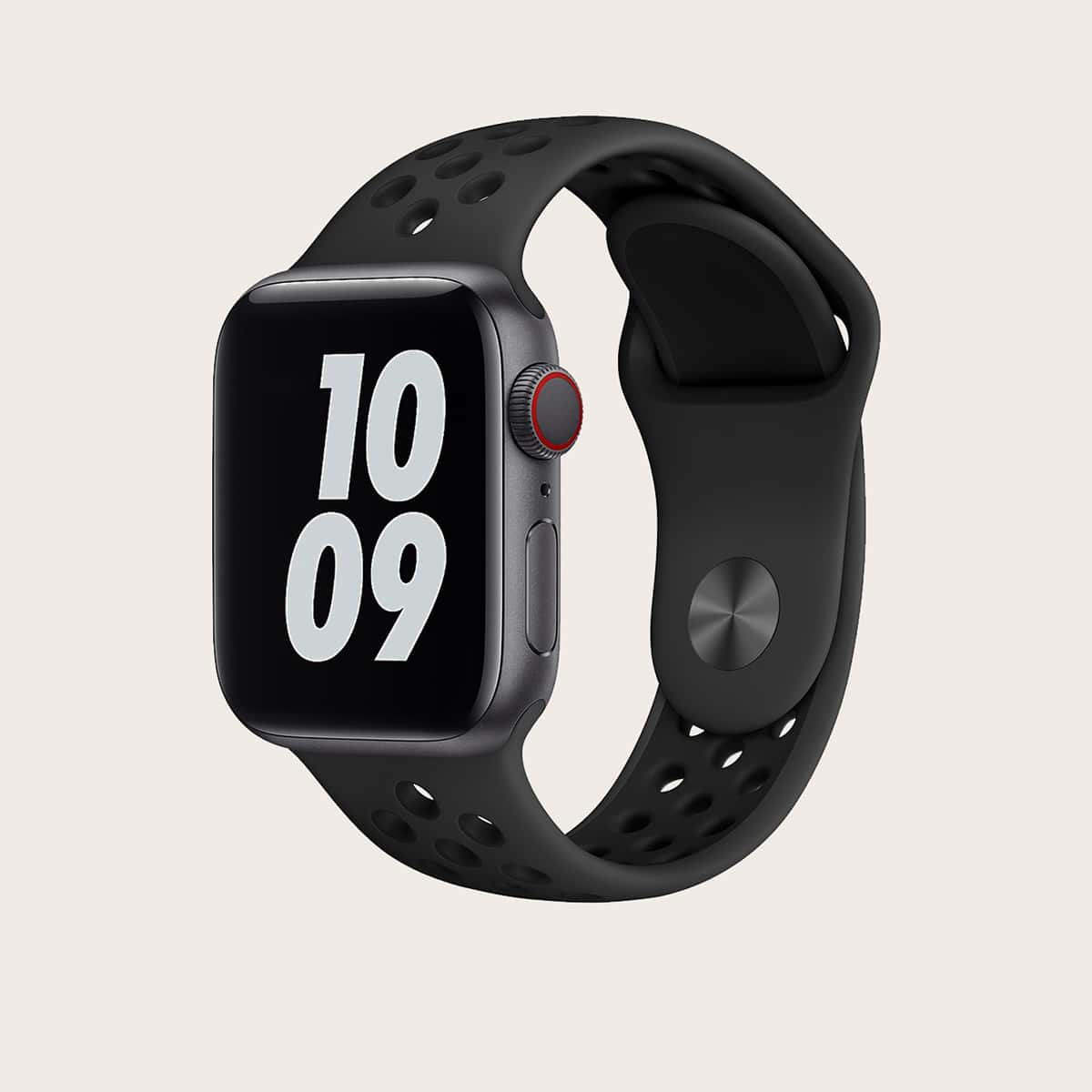 

1pc Cutout Apple Watch Band, Black