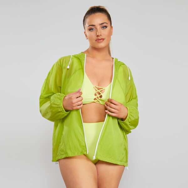 

Plus Zip Up Sports Hoodie, Green