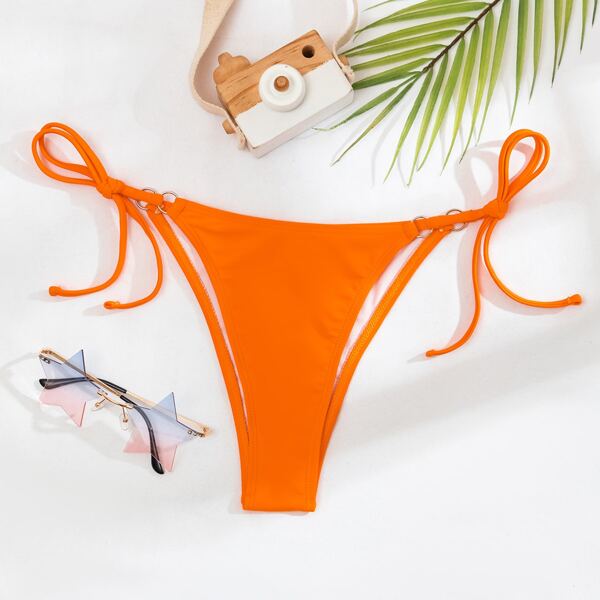 

Ring Linked Tie Side Bikini Panty, Orange