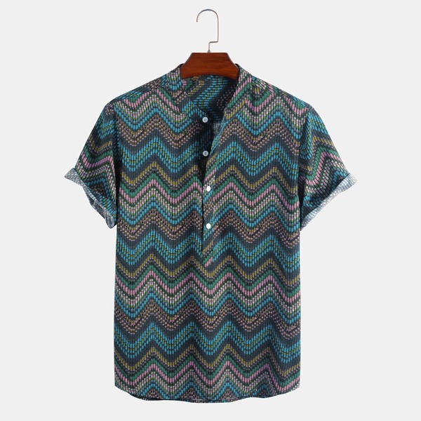 

Men Random Chevron Print Shirt, Multicolor