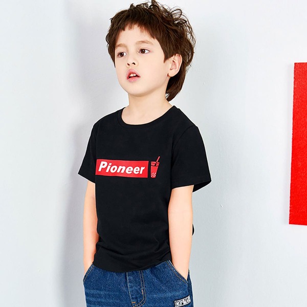

Boys Letter Graphic Tee, Black