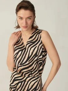 MOTF PREMIUM 100% SILK GRADE 6A 22MM ZEBRA STRIPED TOP - Multicolor - View 3