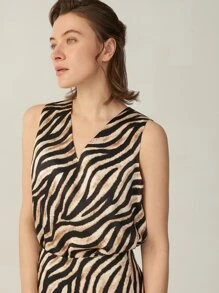 MOTF PREMIUM 100% SILK GRADE 6A 22MM ZEBRA STRIPED TOP - Multicolor - View 4