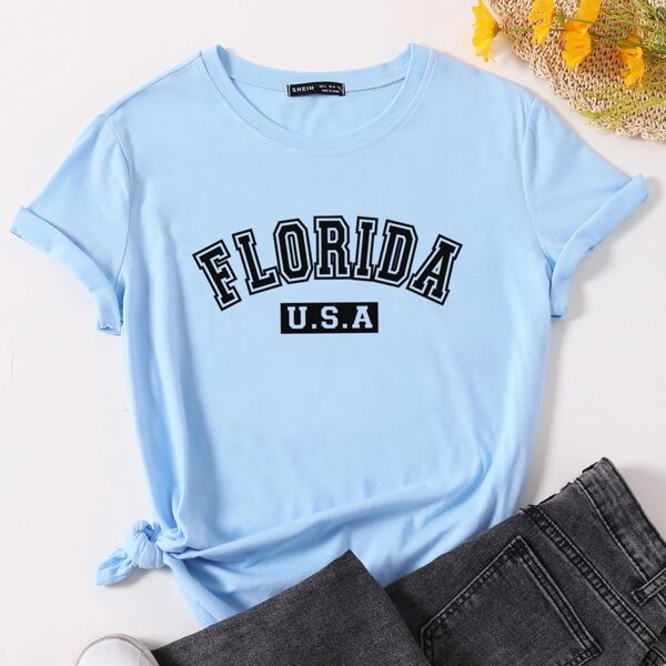 

Letter Graphic Tee, Baby blue