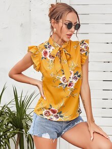 Áo sơ mi Hoa Giải trí - Màu vàng - Xem 4