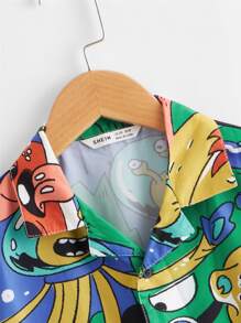 SHEIN 男孩卡通圖案襯衫