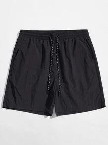Manfinity VCAY Men Drawstring Waist Solid Shorts