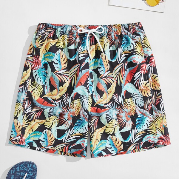 

Men Allover Tropical Swim Trunks, Multicolor