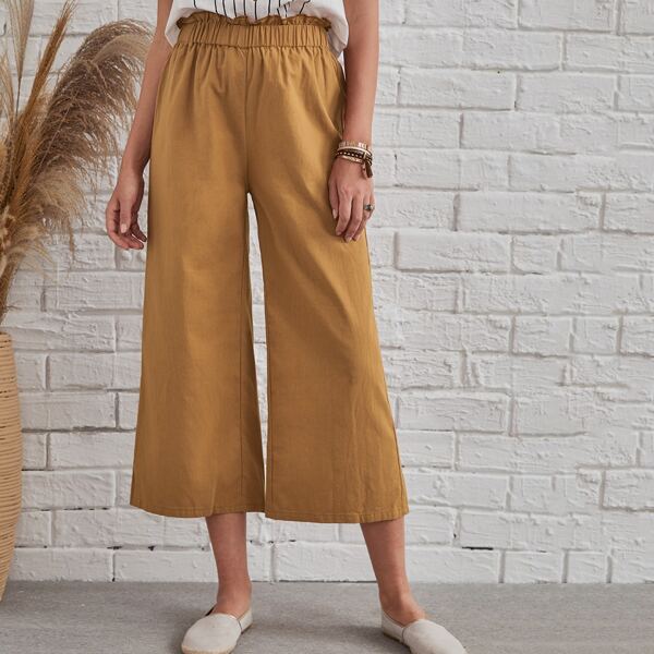 

Paper Bag Waist Wide Leg Pants, Camel