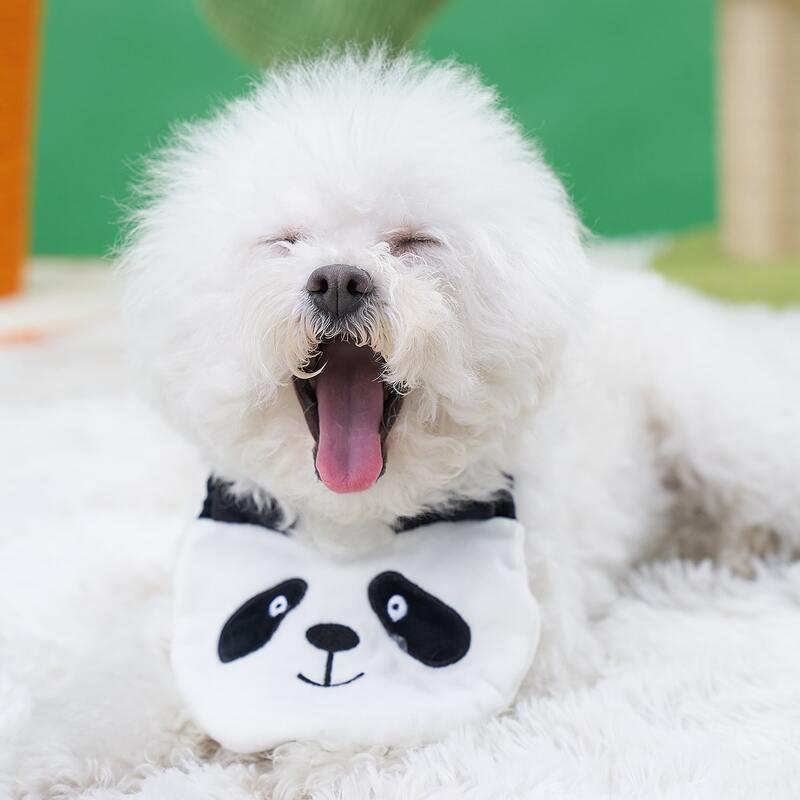 

Panda Print Pet Bandana, Black and white
