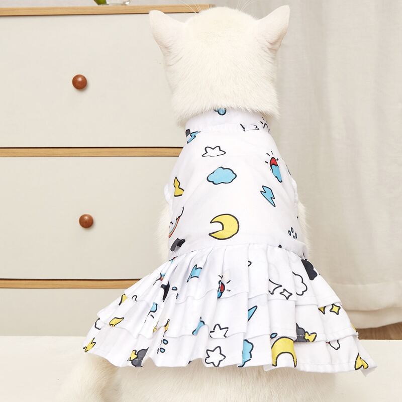 

Cartoon Graphic Pet Dress, White