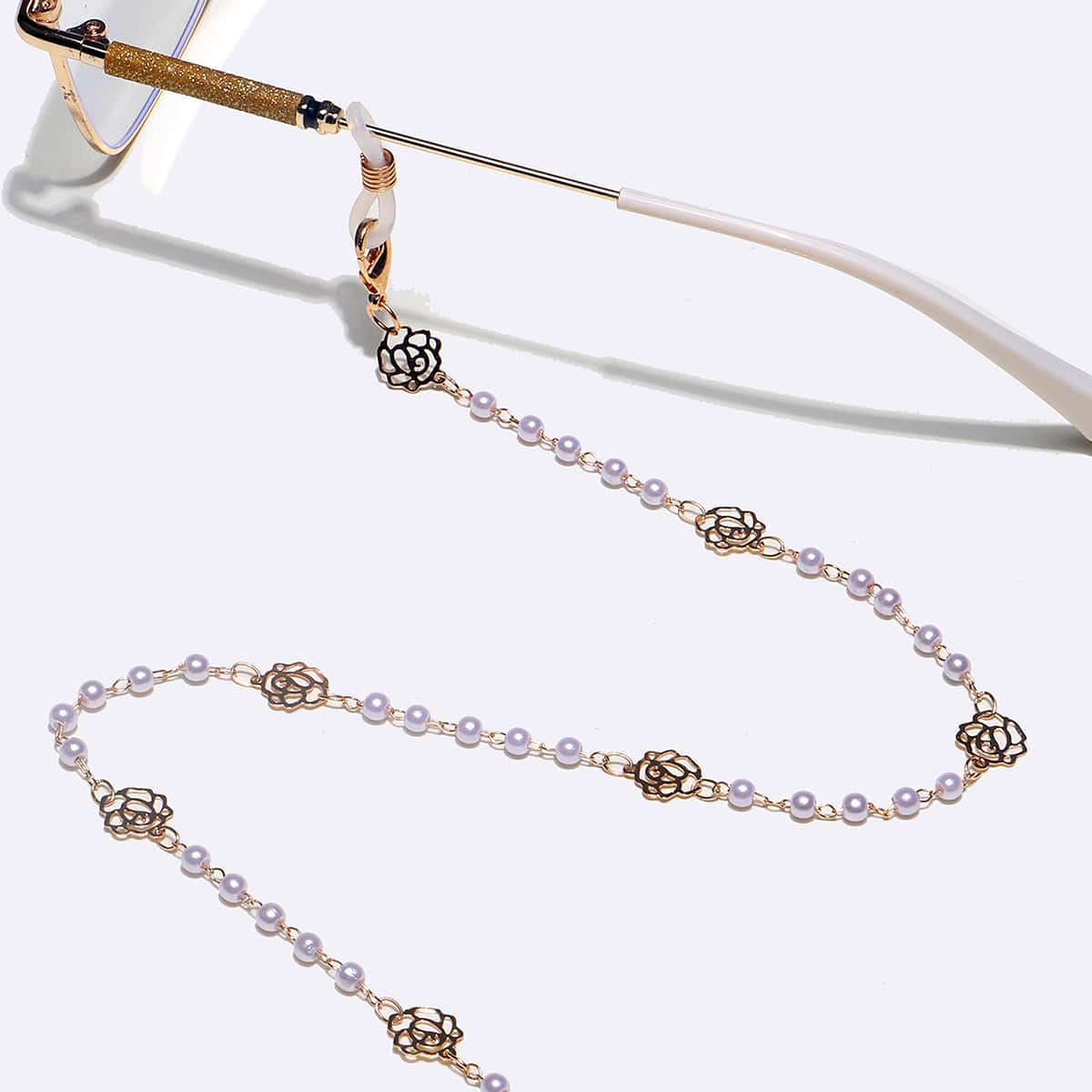 

Faux Pearl Decor Glasses Chain, Gold