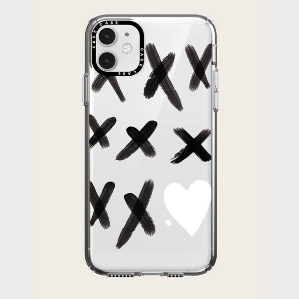 

Heart Pattern Phone Case, Clear
