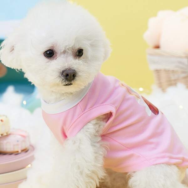 

Strawberry Print Pet Tee, Pink