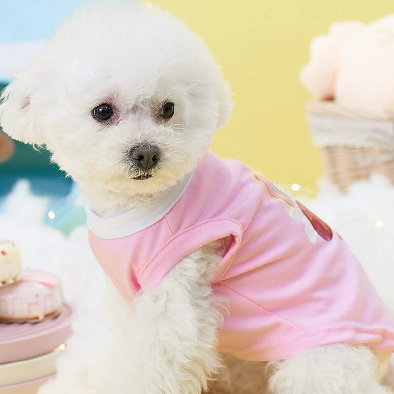 

Strawberry Print Pet Tee, Pink