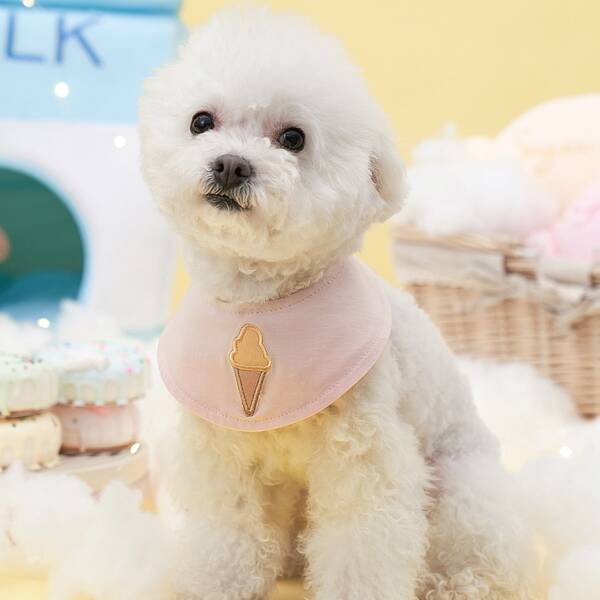 

Ice Cream Pattern Pet Bandana, Baby pink