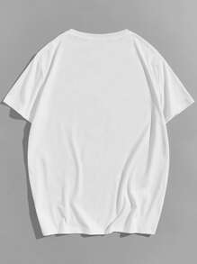 Manfinity Camiseta con estampado de mariposa y letra - Blanco - Ver 2