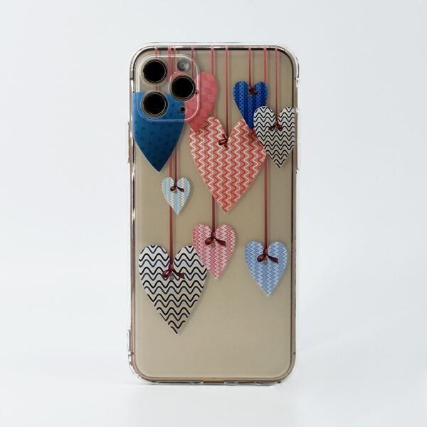 

Heart Pattern Clear Phone Case