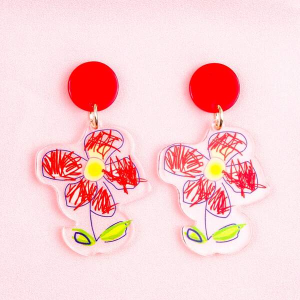 

Floral Pattern Drop Earrings, Multicolor